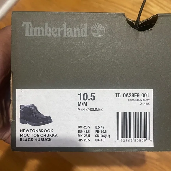 Brand New Timberland Moccasin Chukka Boot Shoes Nubuck Black Sz 10.5 Timberland Chukka Boots Mens 10.5 Black Lace Ip Chunky 41050  main image 4